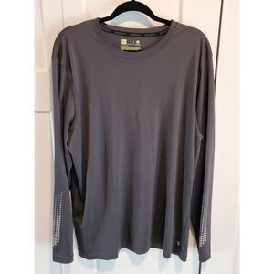 Xersion XL Gray Long Sleeve Athletic Performance Shirt Crewneck Running Training